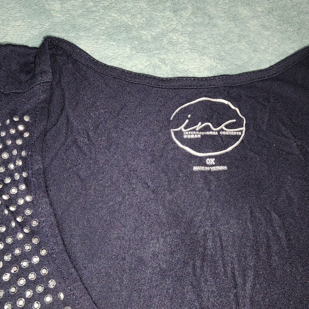 Navy INC Rhinestone Tank - Picture 2 of 5